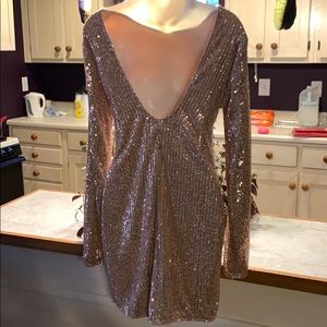 Rose gold sequin dress
